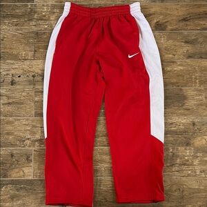Nike Mens Red and White Athletic Pants